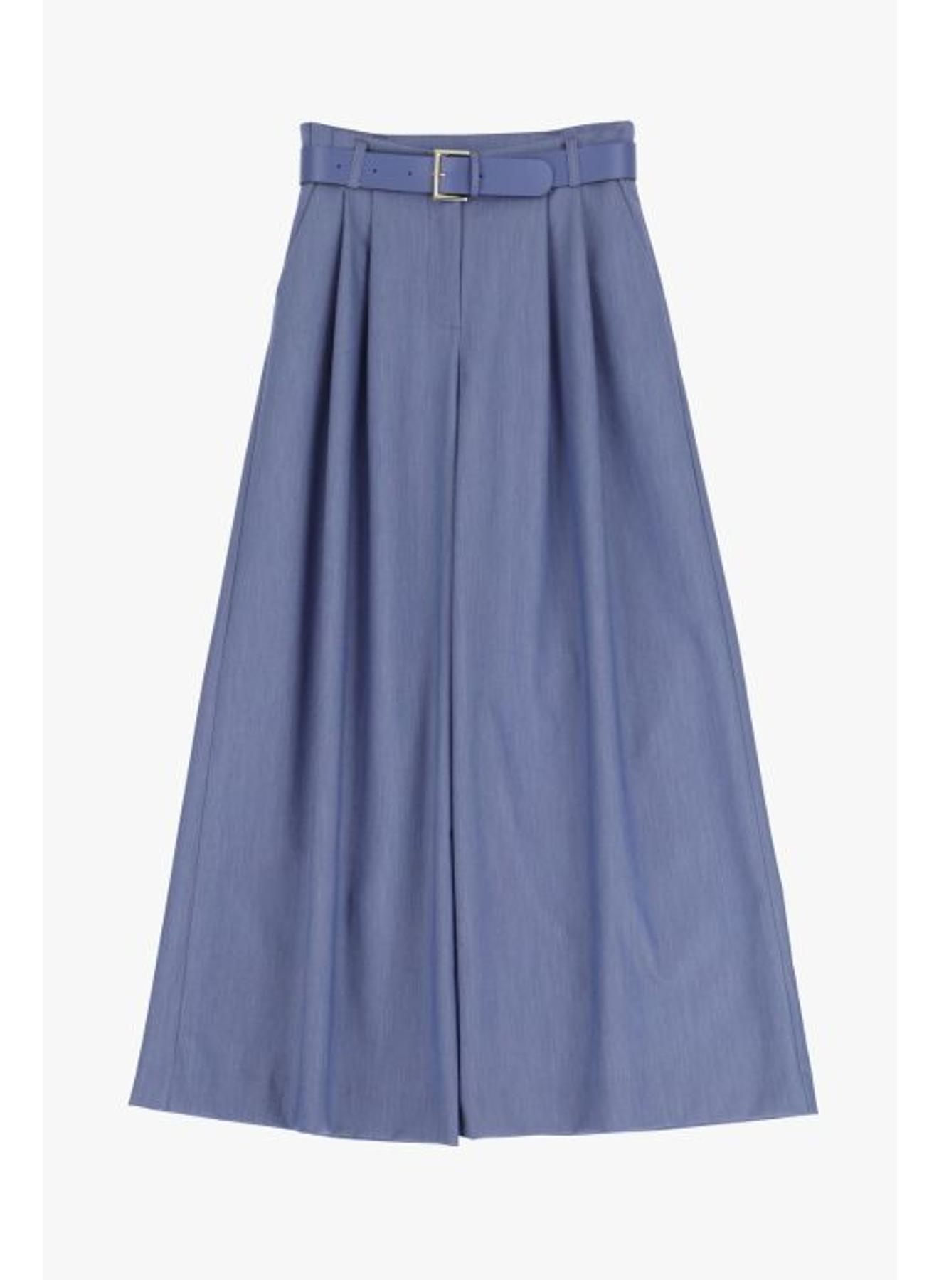 Blue wide legs Trousers with pleats and belt Imperial - 5