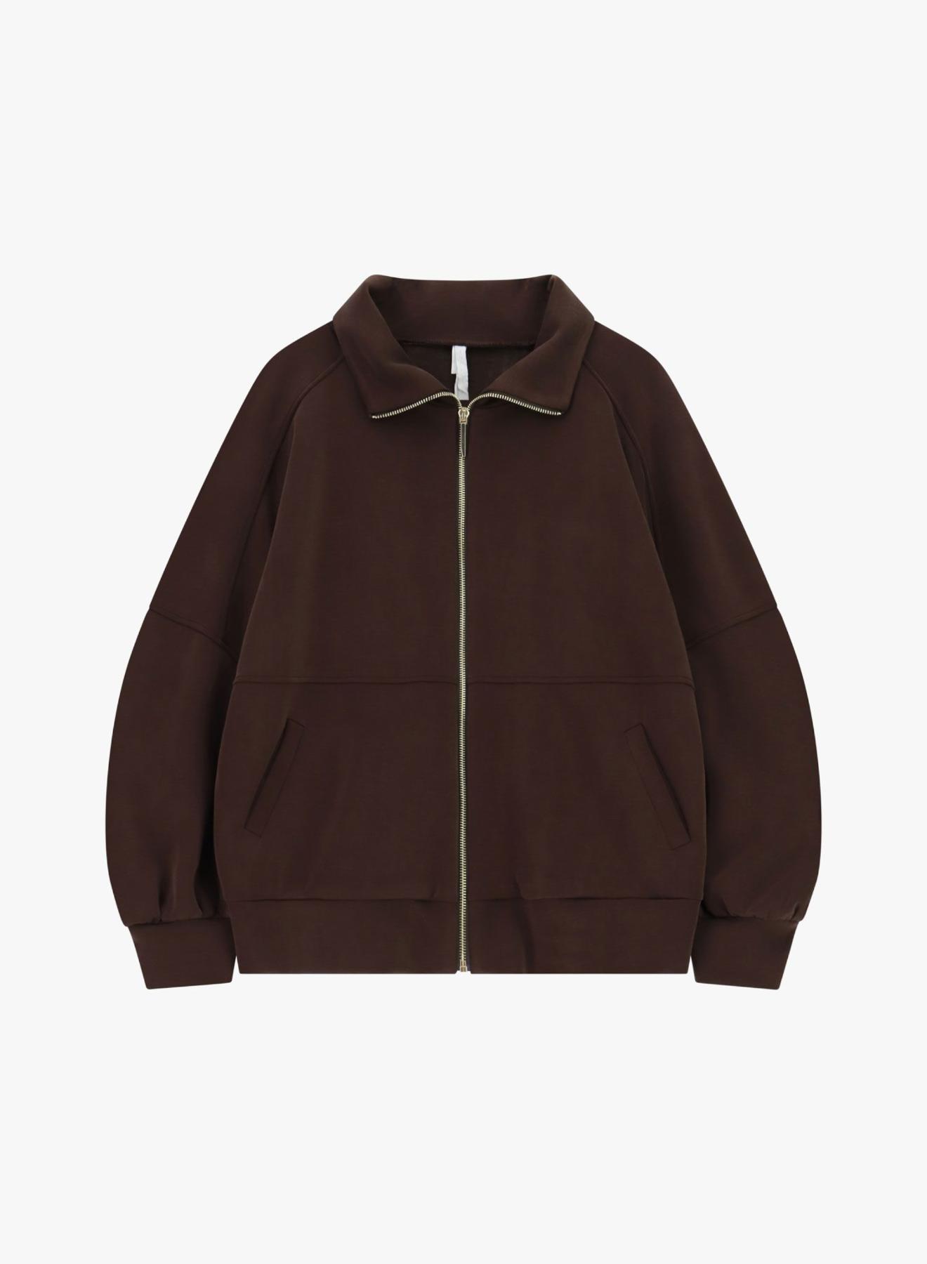 Chocolate Sweatshirt Jacket with zipper Imperial - 5