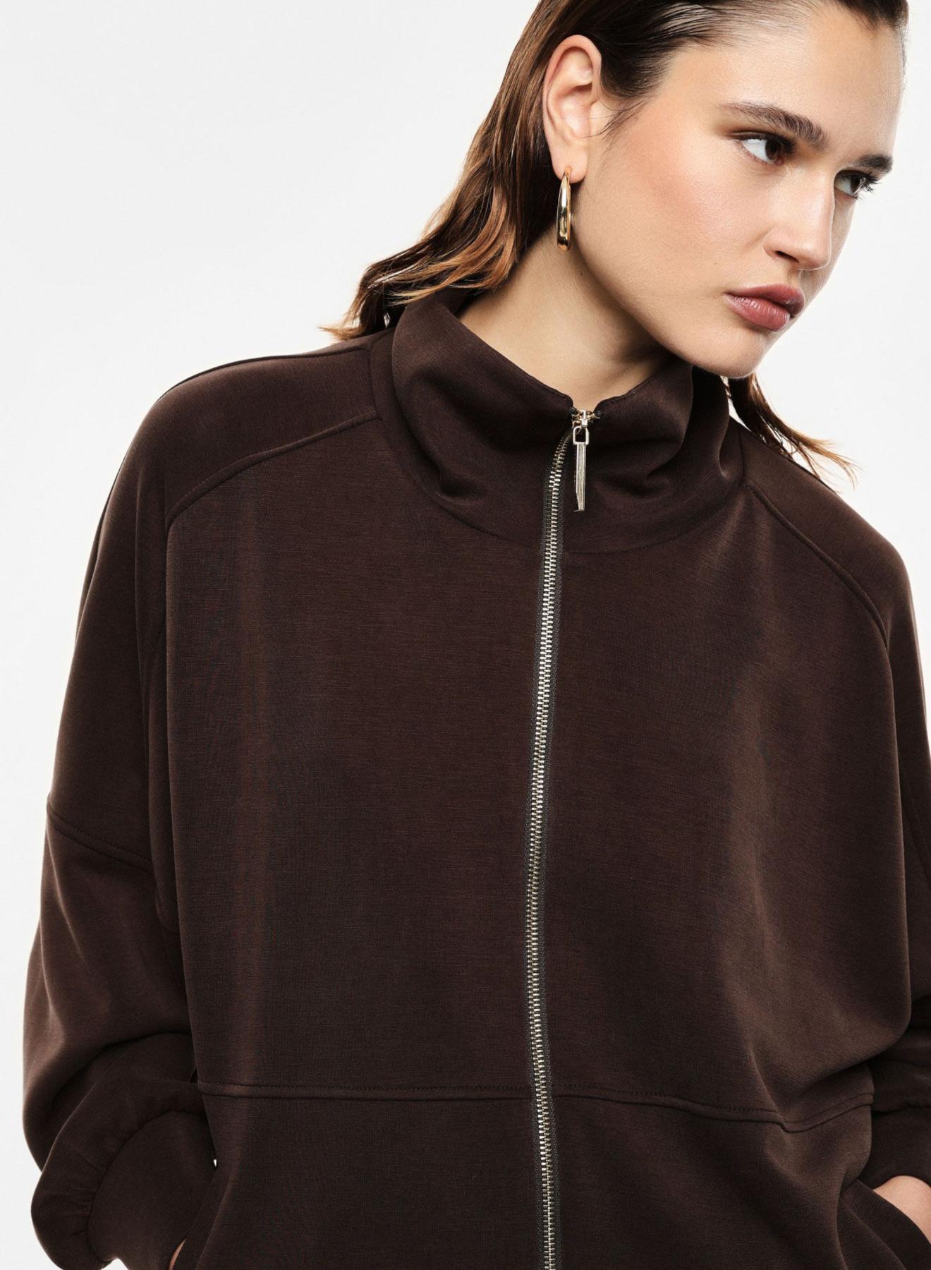 Chocolate Sweatshirt Jacket with zipper Imperial - 3