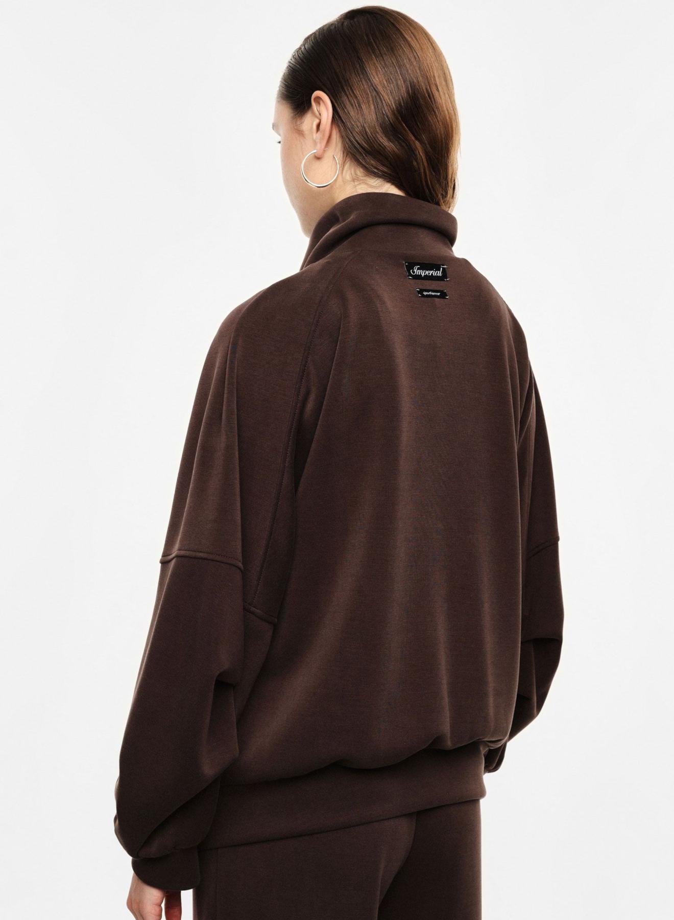 Chocolate Sweatshirt Jacket with zipper Imperial - 4