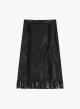 Black eco leather Skirt with fringes Imperial - 3