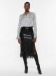 Black eco leather Skirt with fringes Imperial - 0