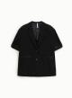 Black oversized Jacket with short sleeves and with satin details Imperial  - 3