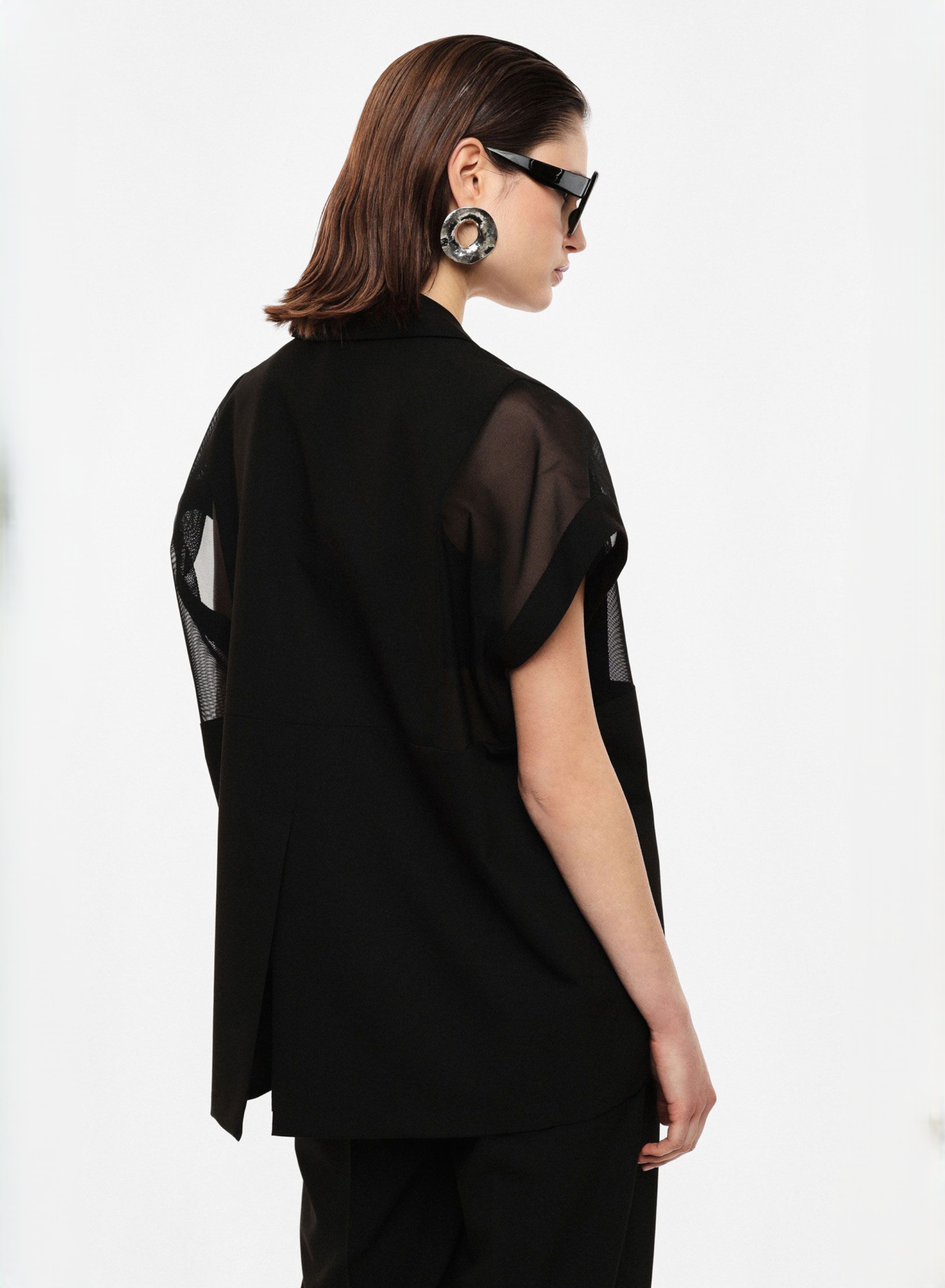 Black wide Vest with mesh shoulders Imperial - 3