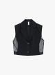 Black cropped Vest with mesh sides and front buttoning Imperial - 3