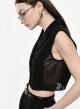Black cropped Vest with mesh sides and front buttoning Imperial - 1