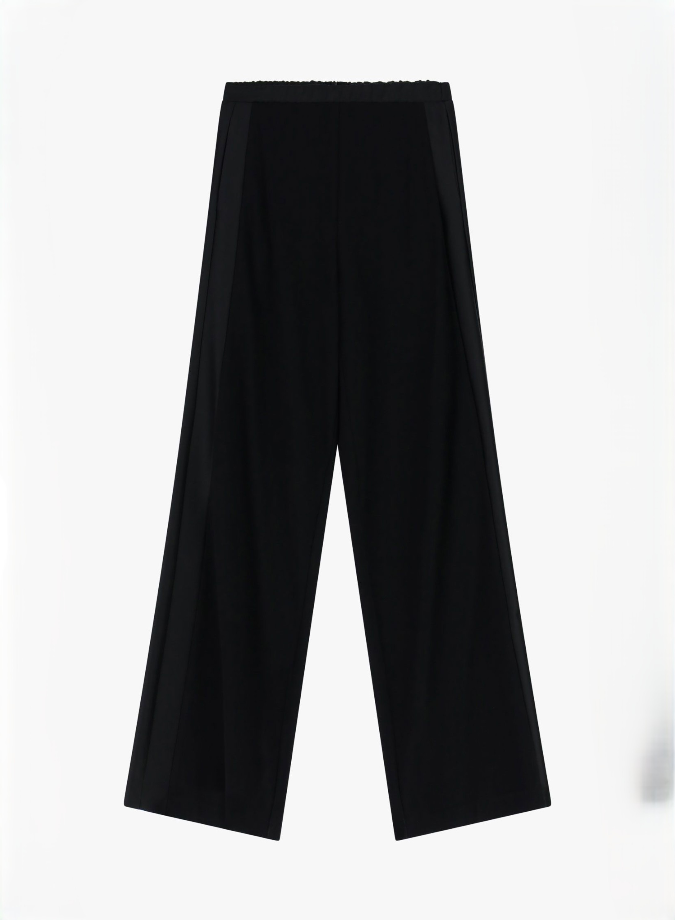 Black wide legs Trousers with satin details and with elasticated waistband Imperial - 1