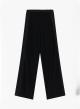 Black wide legs Trousers with satin details and with elasticated waistband Imperial - 1