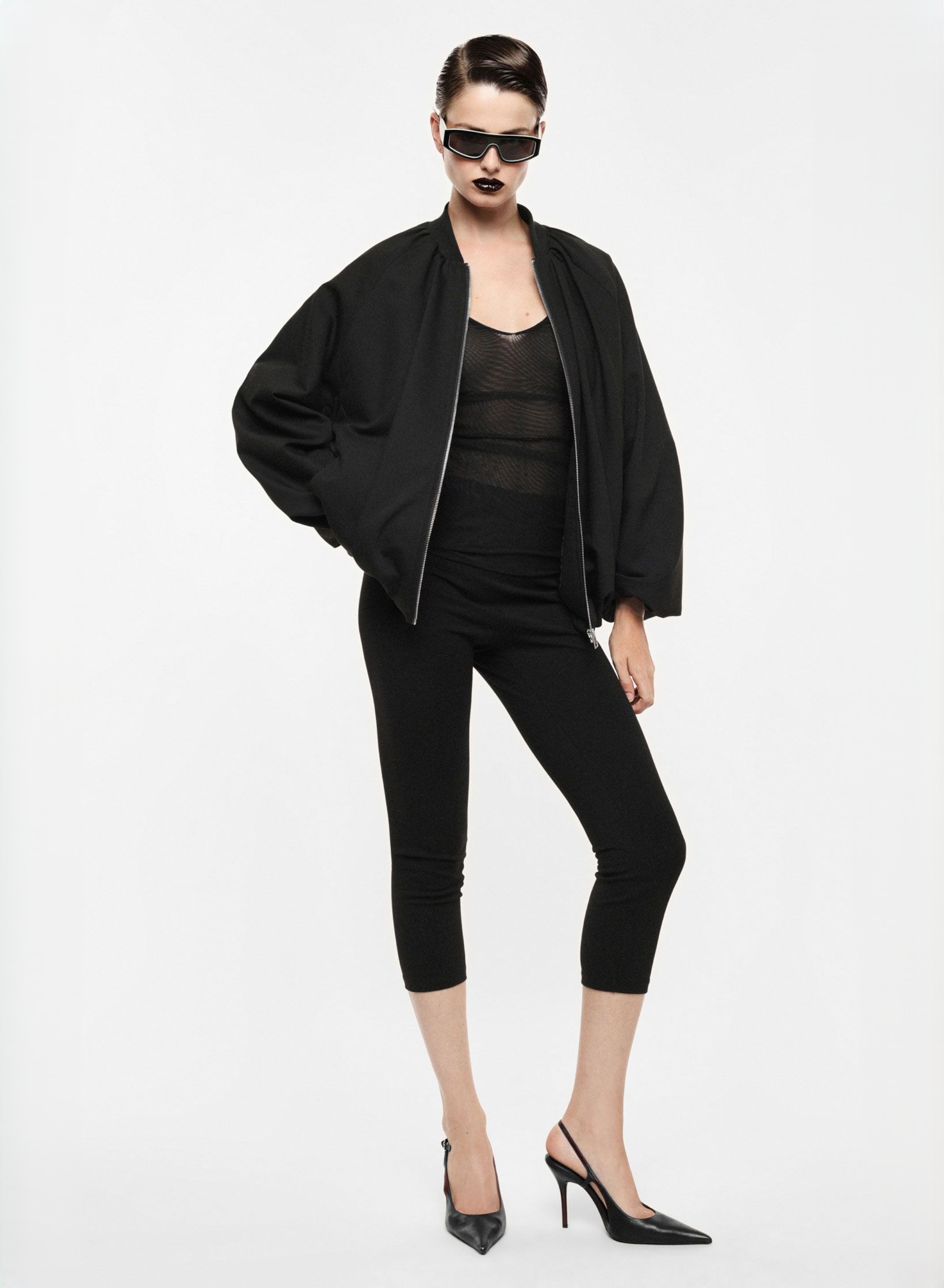 Μαύρο skinny cropped Παντελόνι Imperial - 0