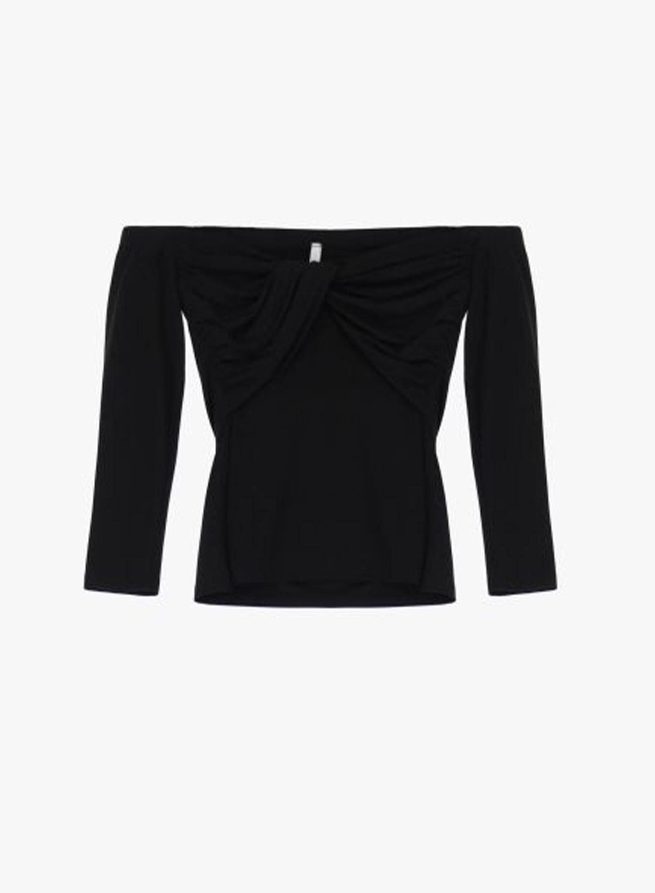 Black off-the-shoulder Top with draping Imperial - 4