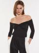 Black off-the-shoulder Top with draping Imperial - 0