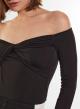 Black off-the-shoulder Top with draping Imperial - 1