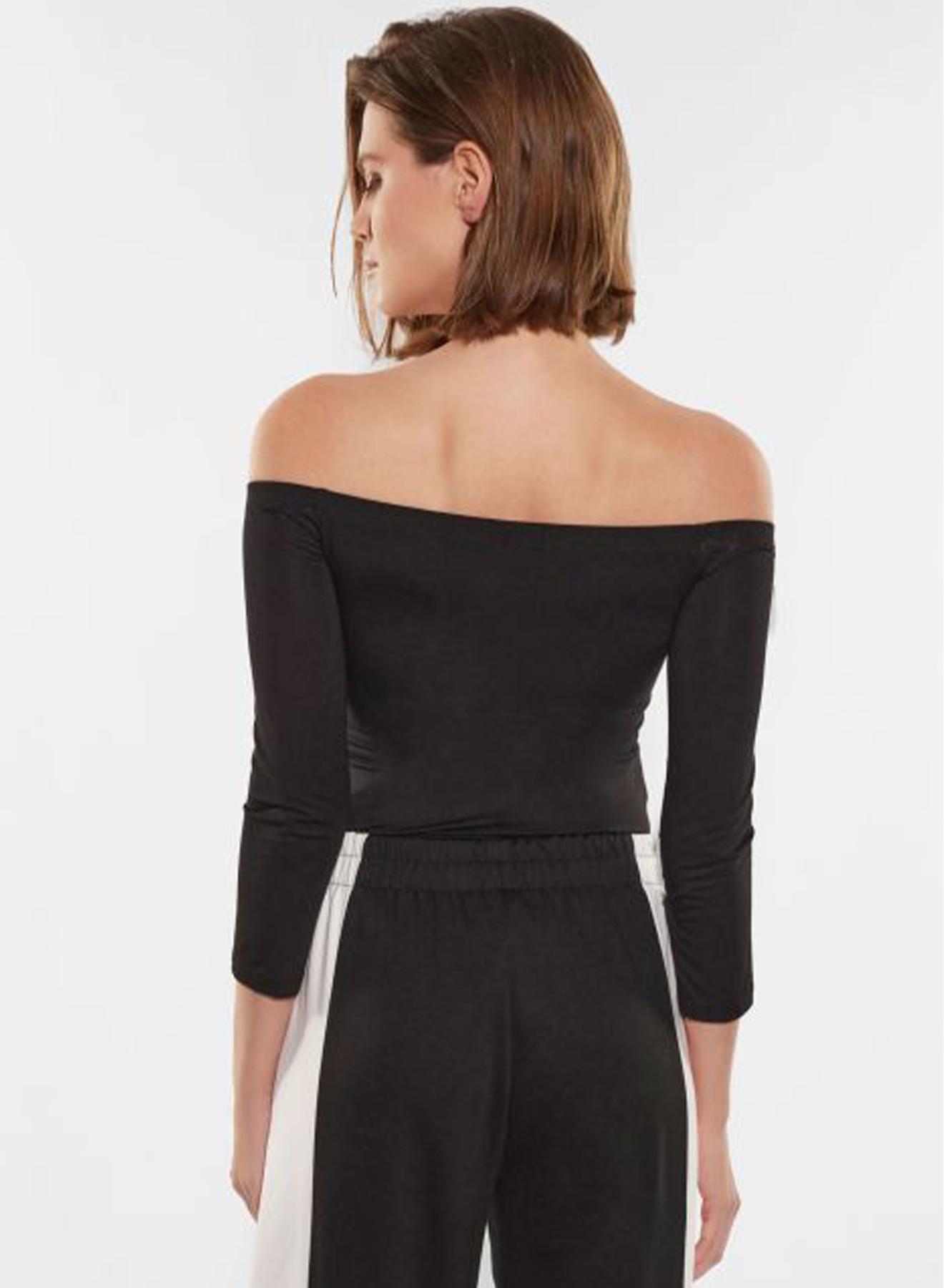 Black off-the-shoulder Top with draping Imperial - 3