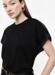 Black Blouse with satin details Imperial - 1