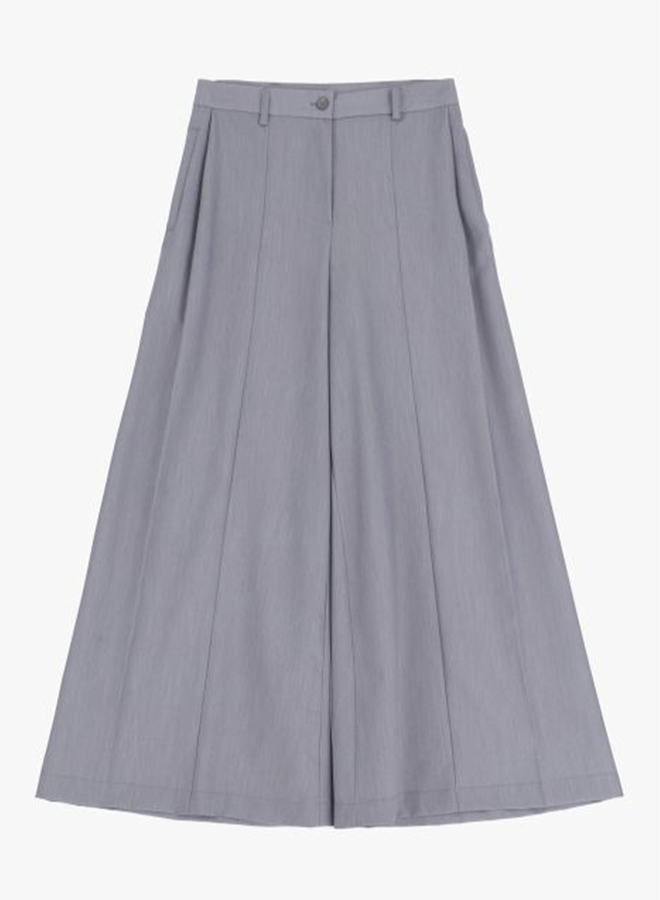 Γκρί wide legs Παντελόνι με πιέτες Imperial - 4