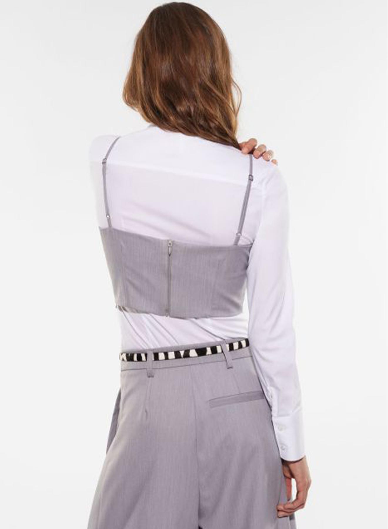 Grey sleeveless Top with straps and knot details Imperial - 3