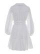 Λευκό κοντό Φόρεμα ποπλίνα με ζώνη "MARLEE" Devotion Twins - 1