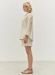 Off White-Black gaza Shirt with three quarters sleeves "GAIA" Devotion Twins - 1