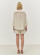 Off White-Black gaza Shirt with three quarters sleeves "GAIA" Devotion Twins - 2