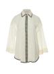 Off White-Black gaza Shirt with three quarters sleeves "GAIA" Devotion Twins-5