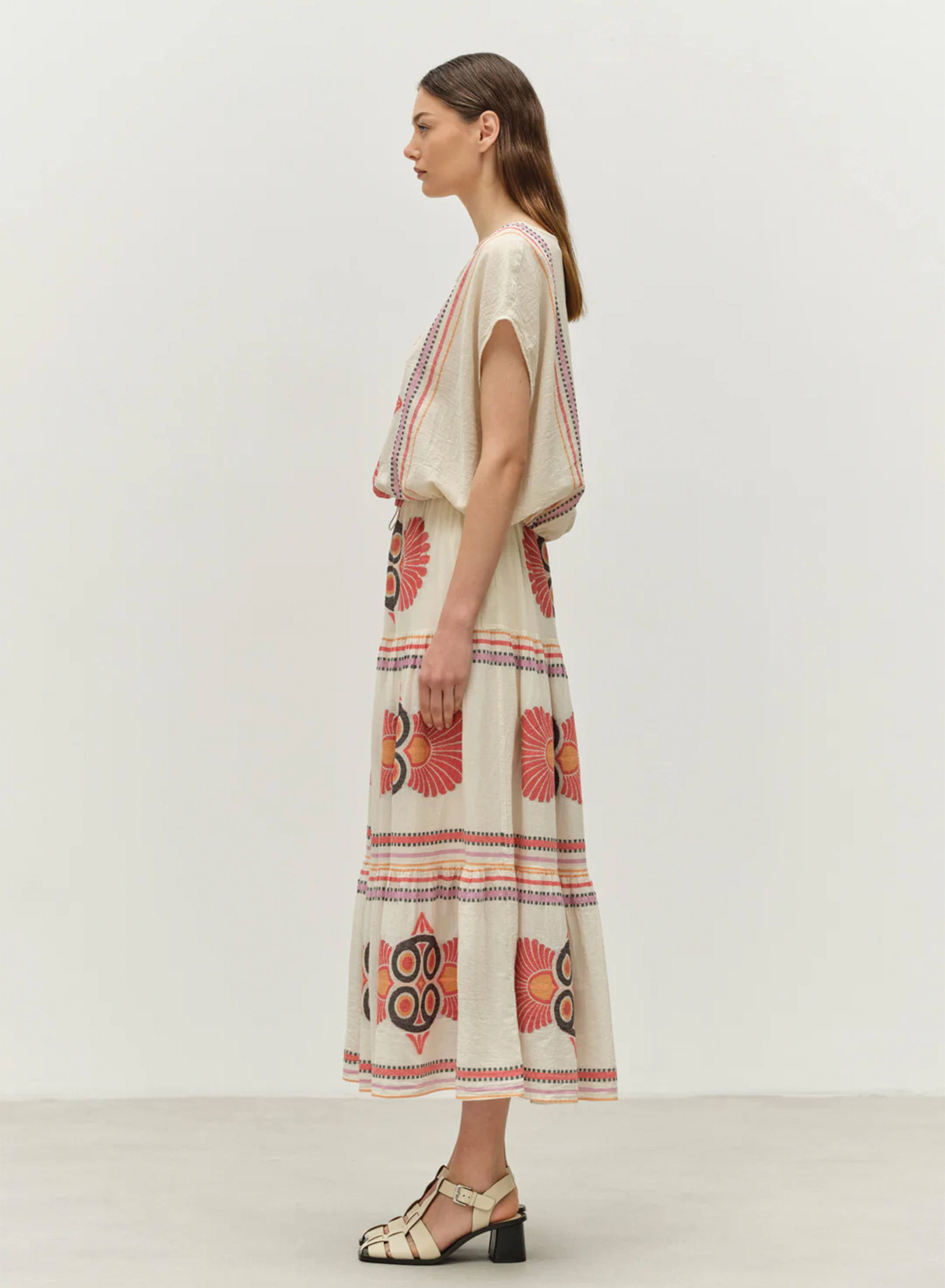 Red-Orange Jaquard Blouse "LOKI" Devotion Twins - 2
