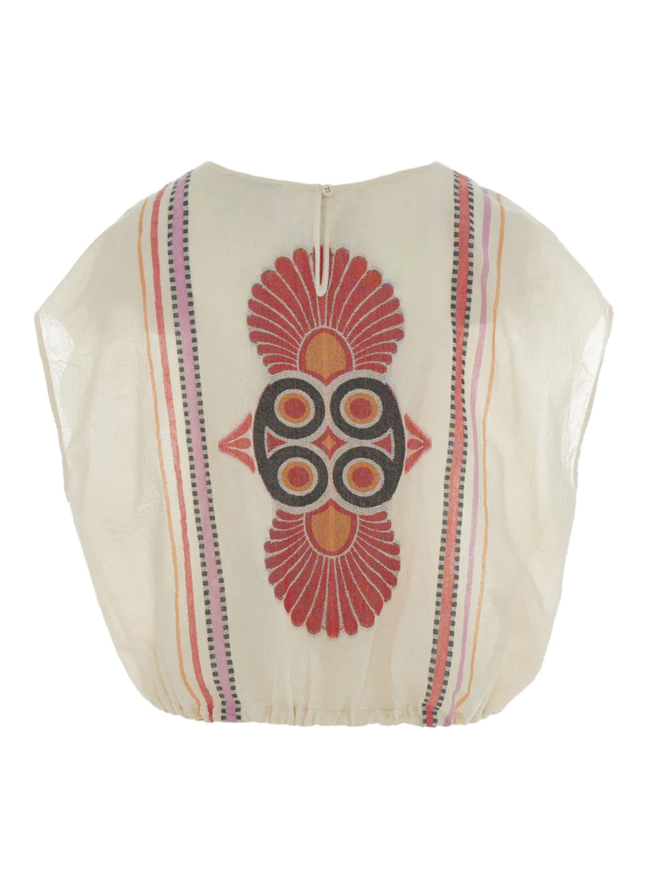 Red-Orange Jaquard Blouse "LOKI" Devotion Twins - 5