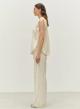Ecru sleeveless lourex Blouse with V neckline and with buttons "IRIS" Devotion Twins - 3