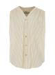Ecru sleeveless lourex Blouse with V neckline and with buttons "IRIS" Devotion Twins-6