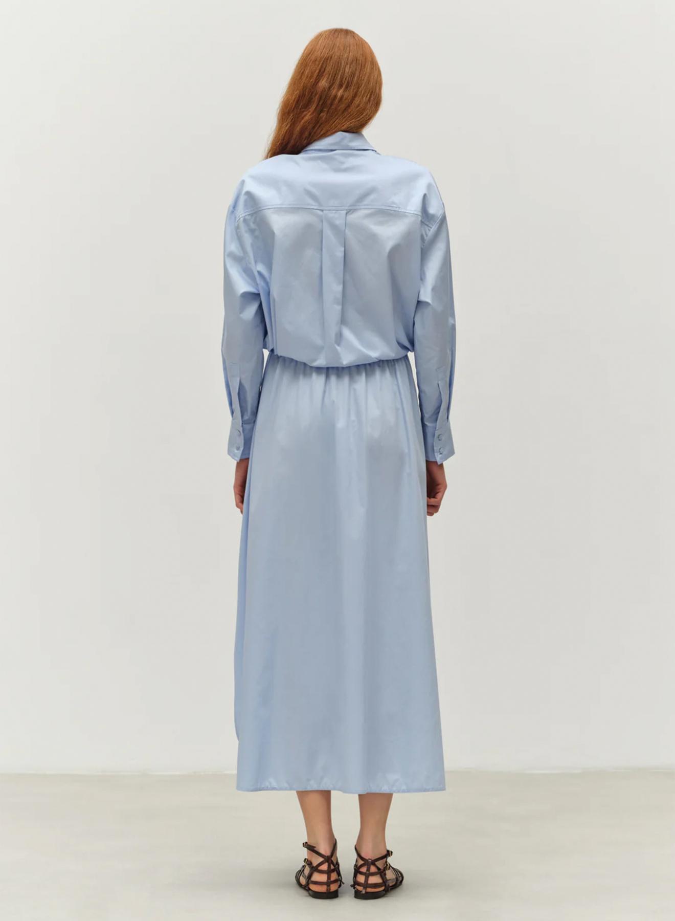 Light Blue poplin Shirt with long sleeves "PARALLEL" Devotion Twins - 2