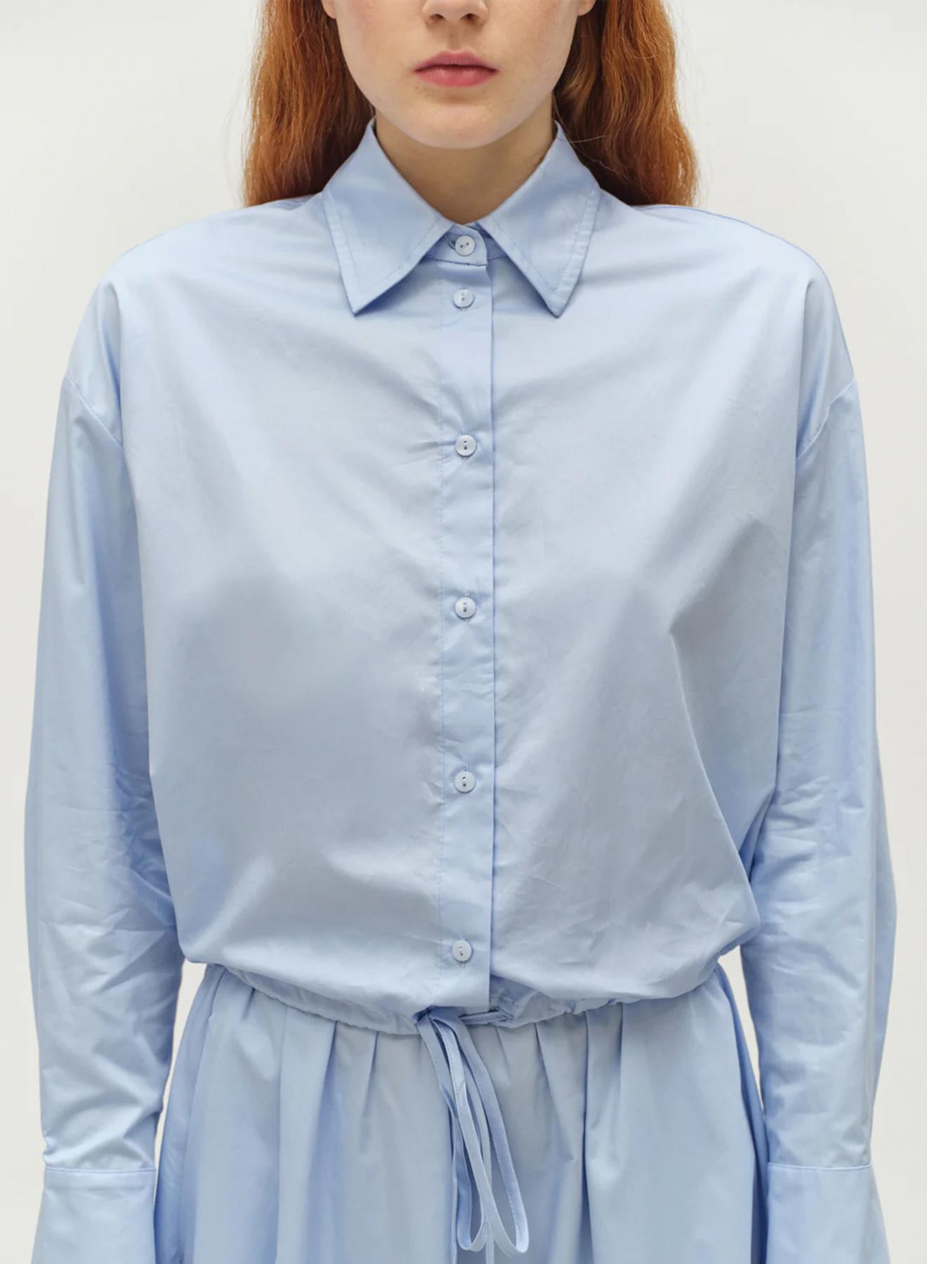 Light Blue poplin Shirt with long sleeves "PARALLEL" Devotion Twins - 4