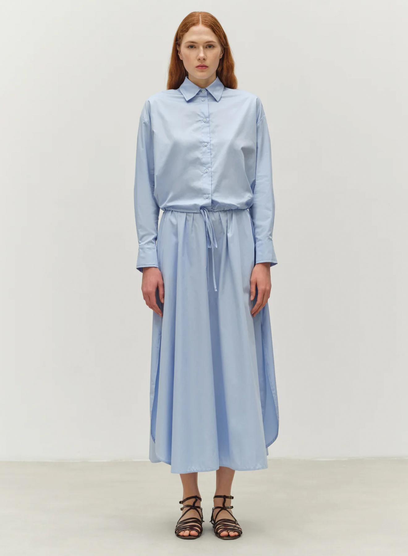 Light Blue poplin Shirt with long sleeves "PARALLEL" Devotion Twins - 1