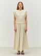 Ecru sleeveless Blouse with side buttons "AGAPI" Devotion Twins-5