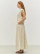 Ecru sleeveless Blouse with side buttons "AGAPI" Devotion Twins - 2