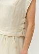 Ecru sleeveless Blouse with side buttons "AGAPI" Devotion Twins - 1