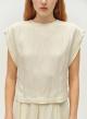 Ecru sleeveless Blouse with side buttons "AGAPI" Devotion Twins - 4