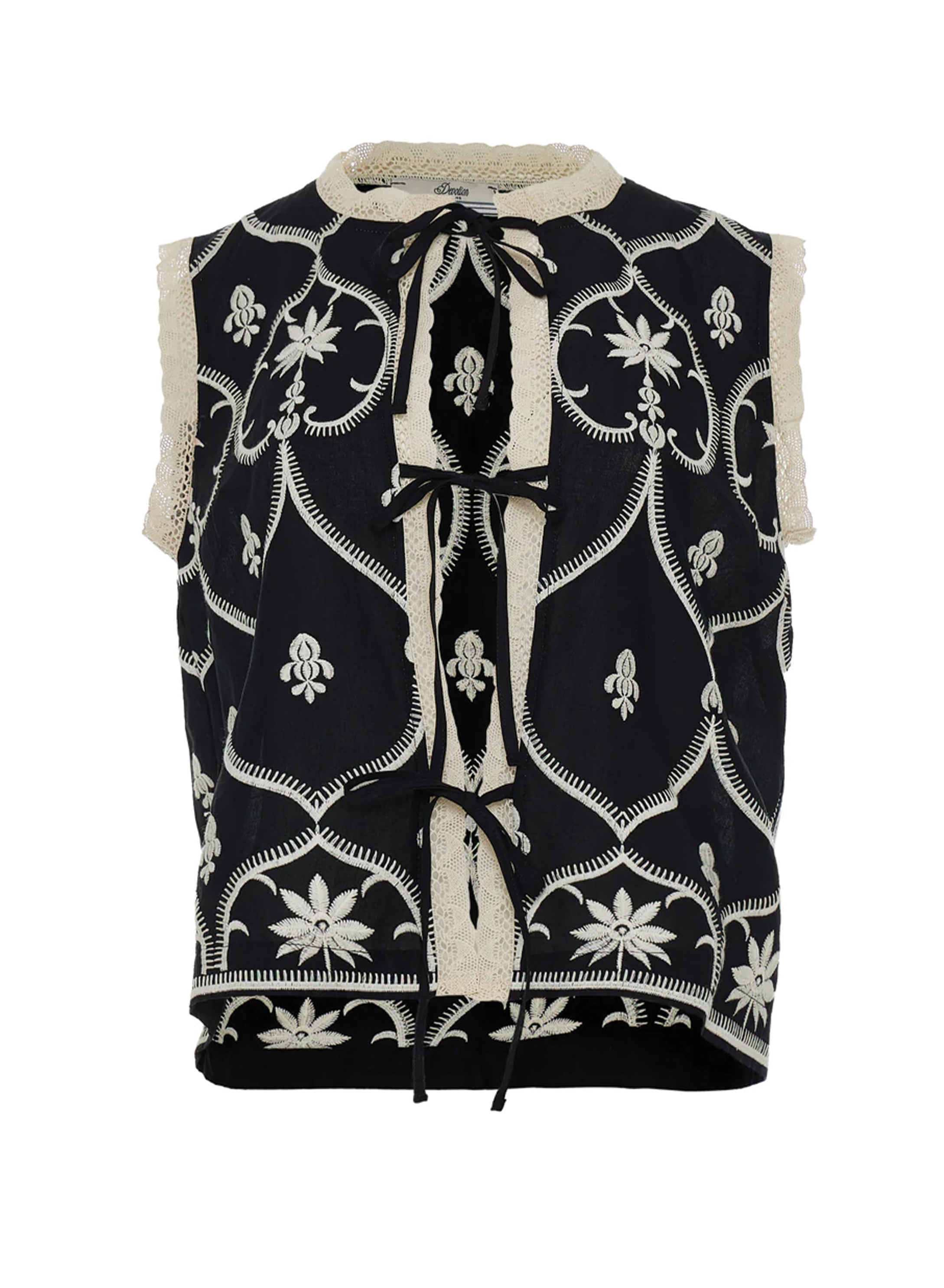 Black -Off White sleeveless Blouse "CANNY" Devotion Twins - 5