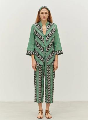 Green-Black Jacquard Shirt "GORGEOUS" Devotion Twins - 47068