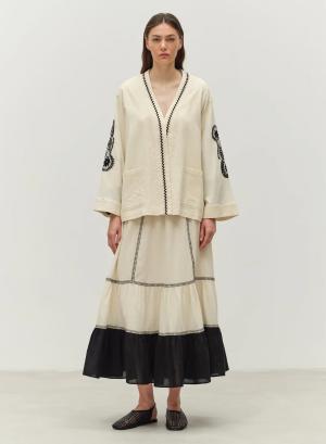 Off White Jacquard Jacket "GENVINE" Devotion Twins - 46839