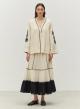 Off White Jacquard Jacket "GENVINE" Devotion Twins - 0