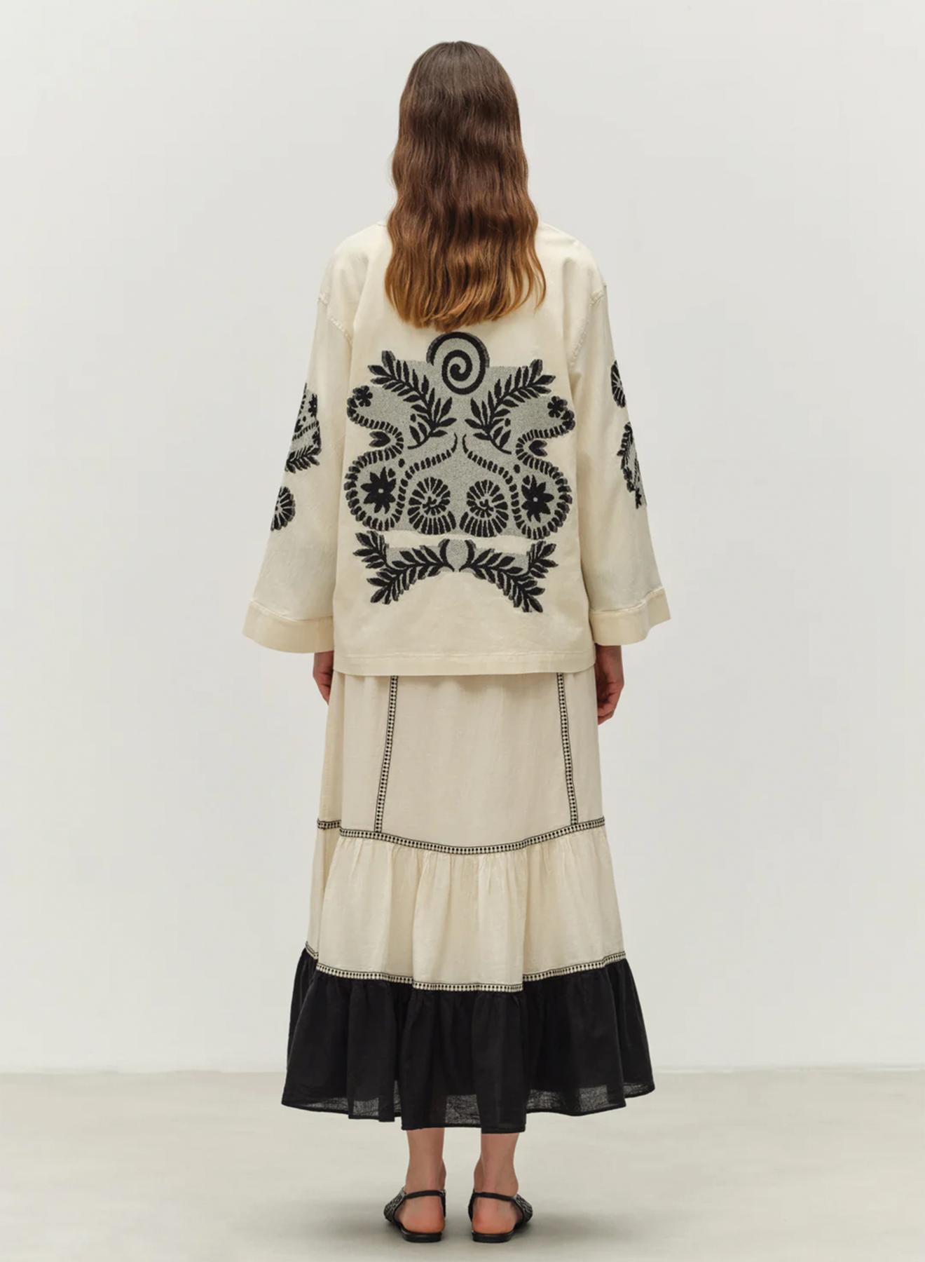Off White Jacquard Jacket "GENVINE" Devotion Twins - 2