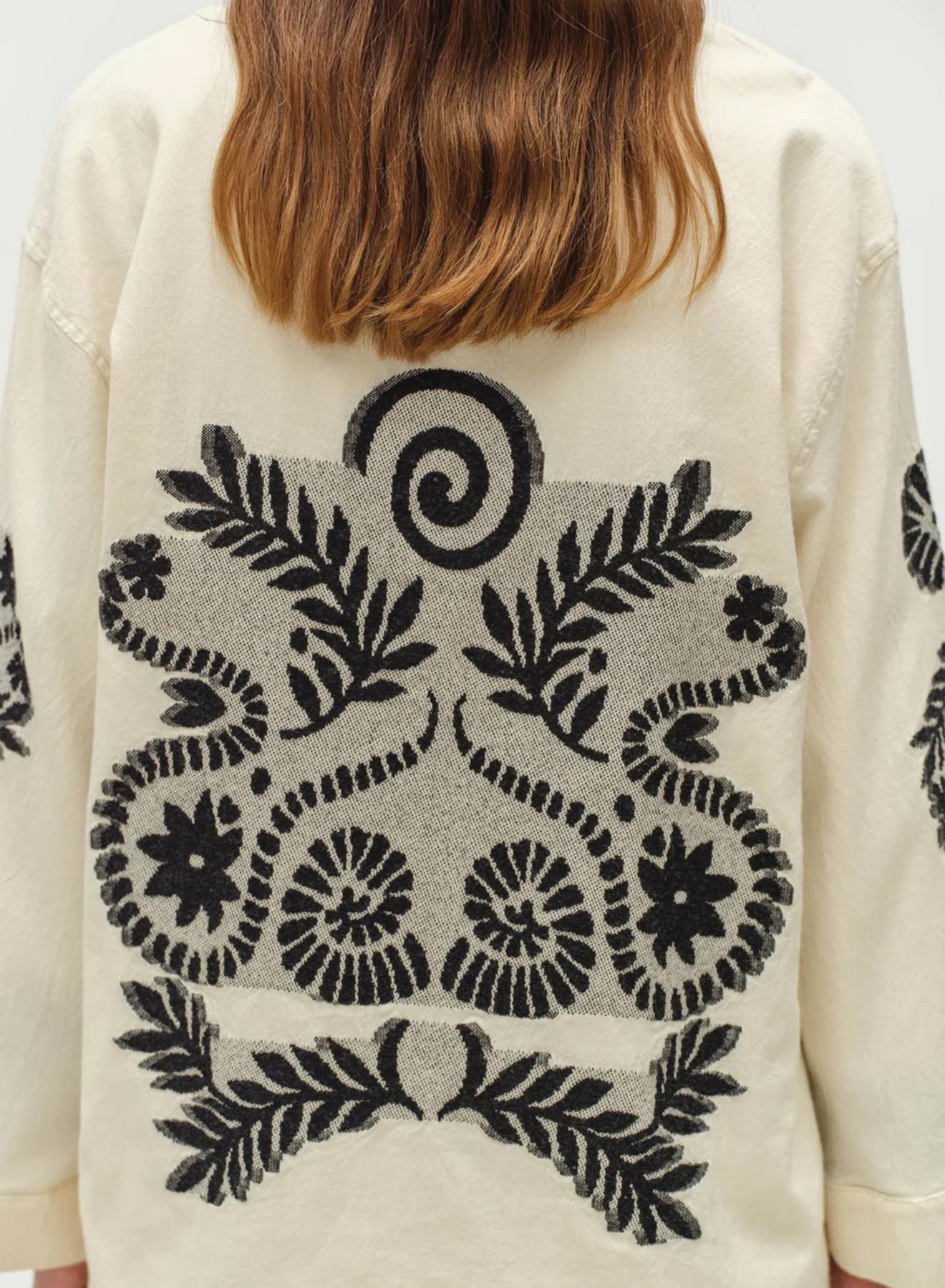 Off White Jacquard Jacket "GENVINE" Devotion Twins - 5