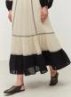 Off White-Black gaza Skirt "ERATO" Devotion Twins - 3