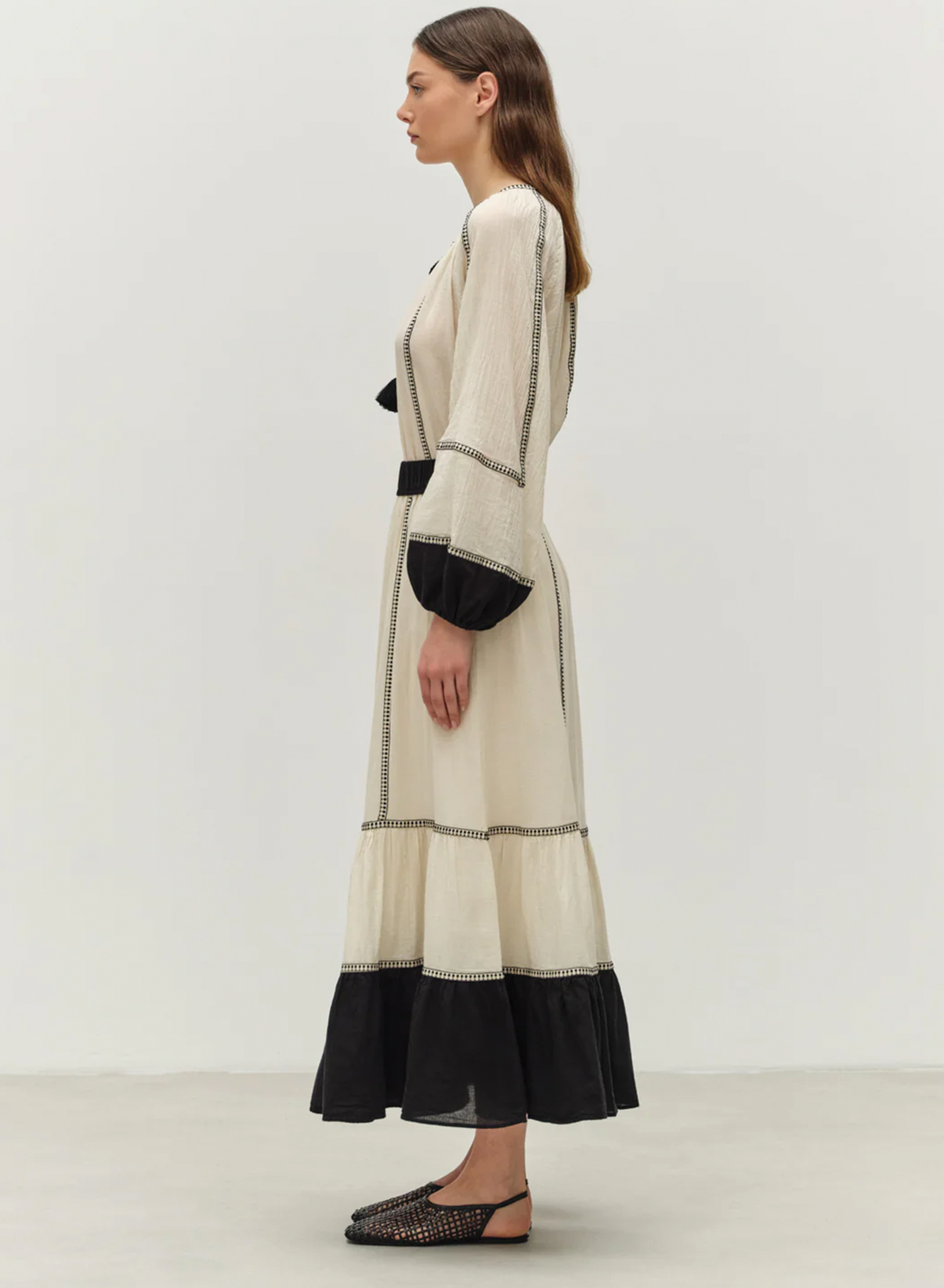 Off White-Black gaza Skirt "ERATO" Devotion Twins - 4