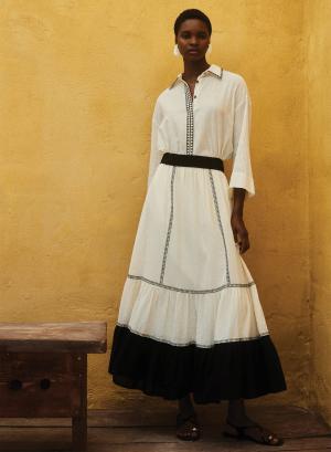 Μαύρη-Off white Φούστα γάζα "ERATO" Devotion Twins - 41375
