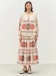 Red-Orange Jaquard Skirt "OLYMPIA" Devotion Twins - 1