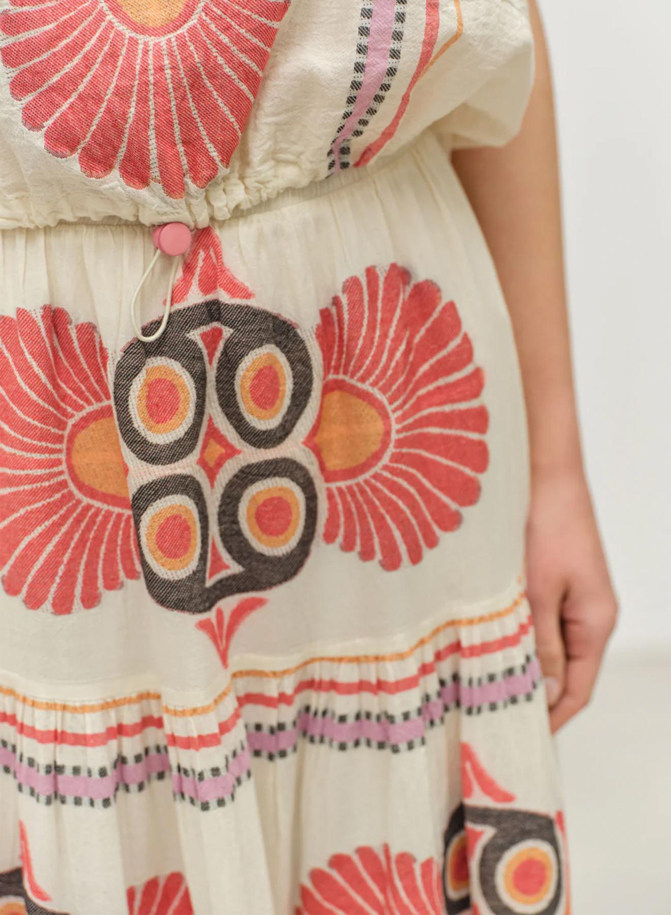 Red-Orange Jaquard Skirt "OLYMPIA" Devotion Twins - 5