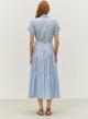 Light Blue long Dress with short sleeves and with belt "EAR" Devotion Twins - 1
