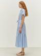 Light Blue long Dress with short sleeves and with belt "EAR" Devotion Twins - 3
