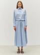 Light Blue poplin Skirt with rounded hem and side slits "EUTOPIA" Devotion Twins - 1