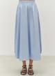 Light Blue poplin Skirt with rounded hem and side slits "EUTOPIA" Devotion Twins - 4